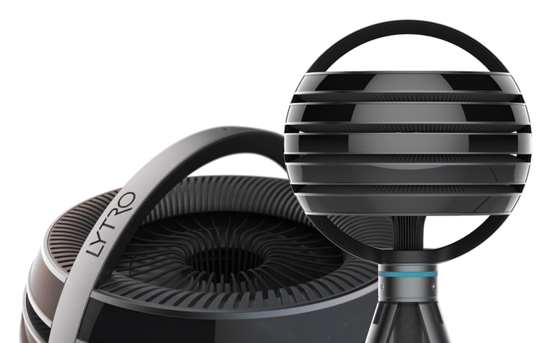 Lytro 360度VR攝影機以球體造型設計，每一層包含攝影機與光場感測器，能捕捉豐富的影像資訊。圖片來源 Lytro 官網截圖