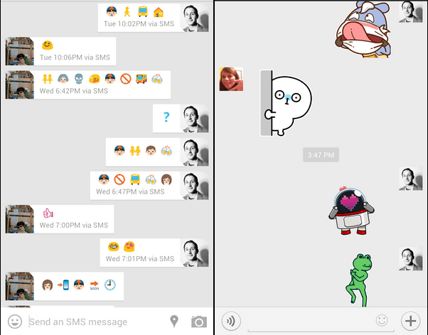Liza 與 Alex 之間的 emoji 對話（圖片來源：wnyc）