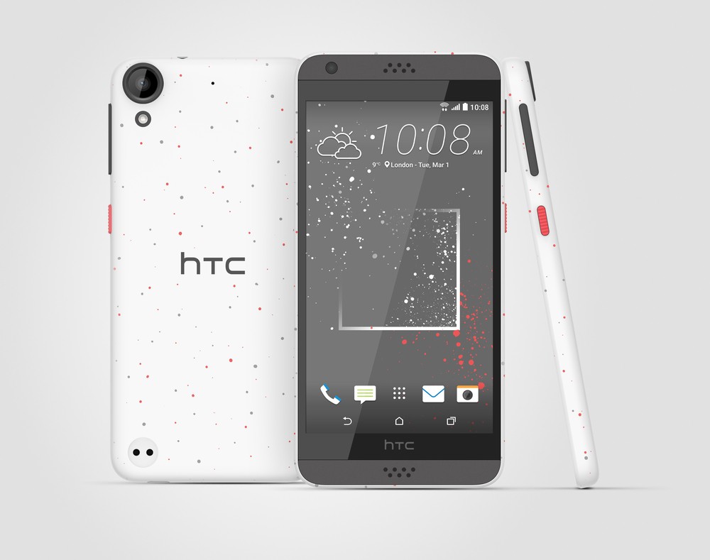 HTC Desire 630 雙色潑彩設計雲石白