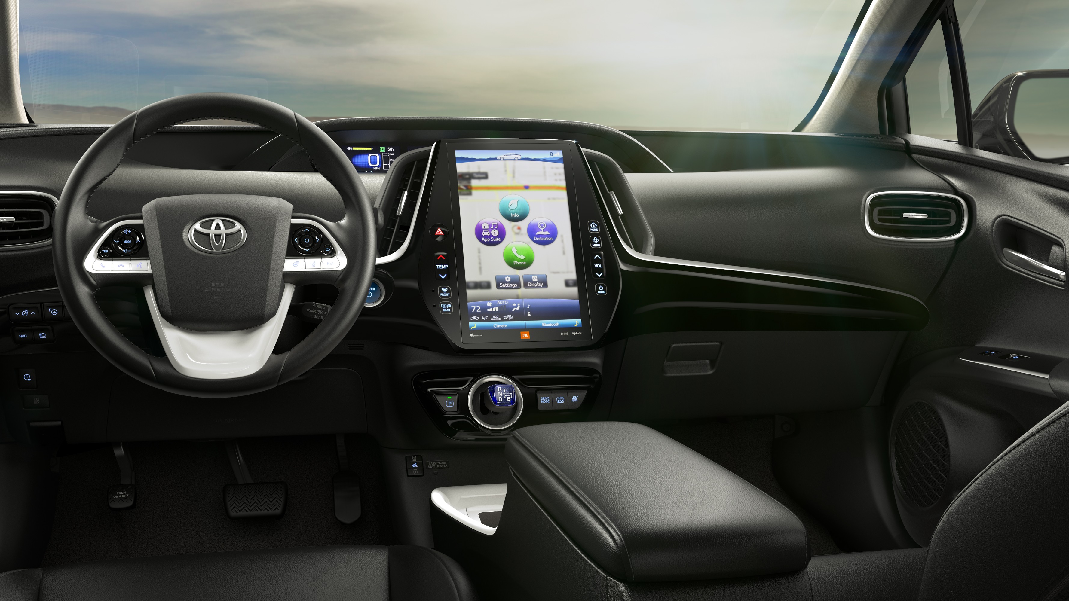 Toyota 全電動車 Prius Prime 內裝。圖片來源：Toyota
