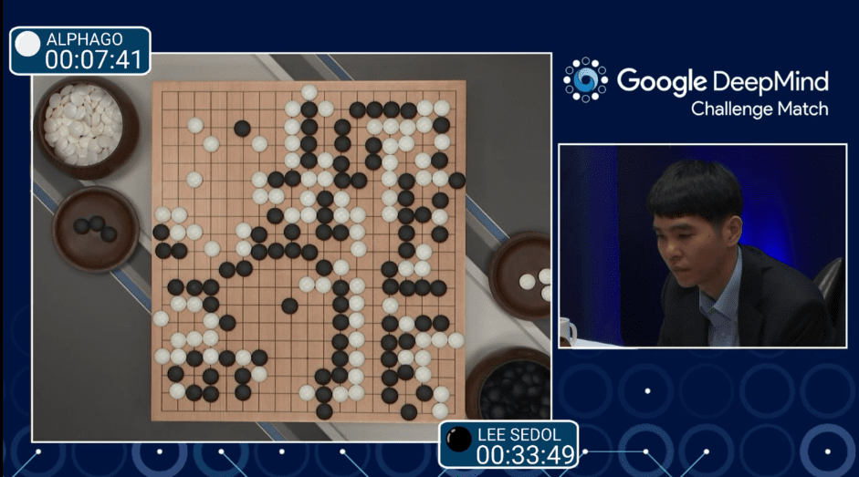 圖片來源：「Match 1 - Google DeepMind Challenge Match: Lee Sedol vs AlphaGo」影片截圖
