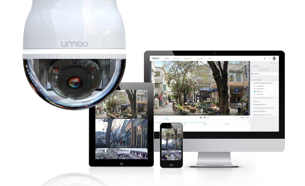 軟體平台 Aqua SmartCloud 可透過監控畫面學習辨識影像物件與事件，搭配攝影機 Umbo SmartDome 執行監視工作
