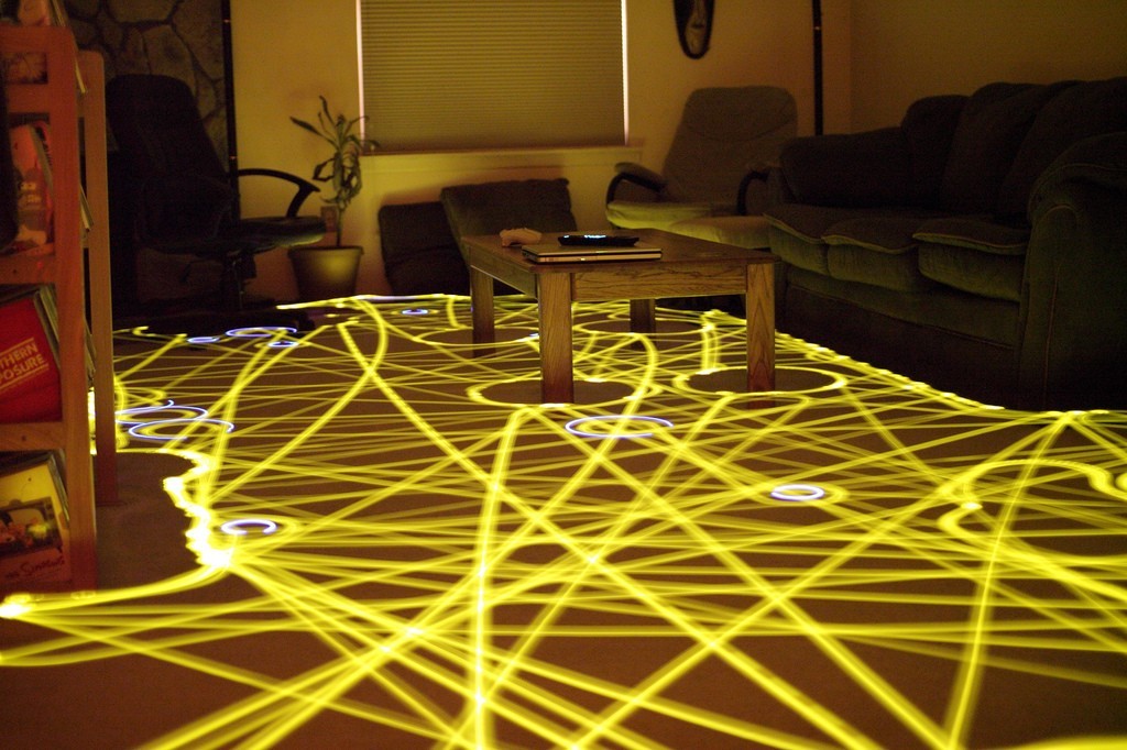 Roomba 打掃的軌跡，圖片來源：Wikipedia。