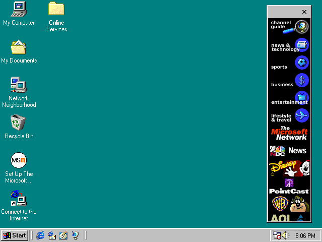 Windows 98 的使用者介面。圖片來源：Wikipedia