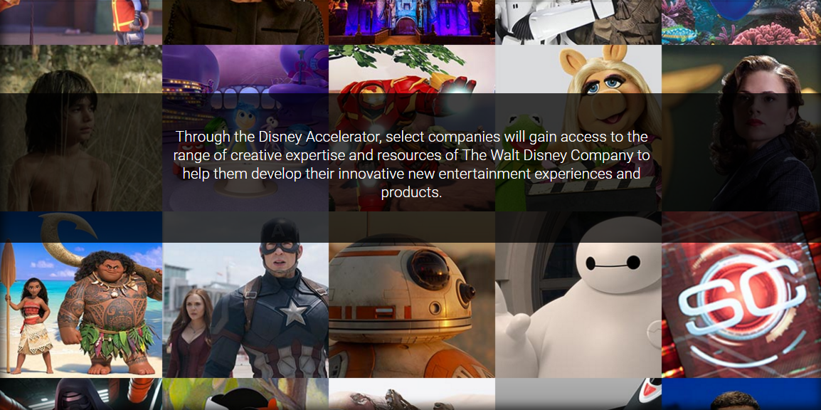 迪士尼公司也有加速器（圖片來源：Disney Accelerator 網站截圖