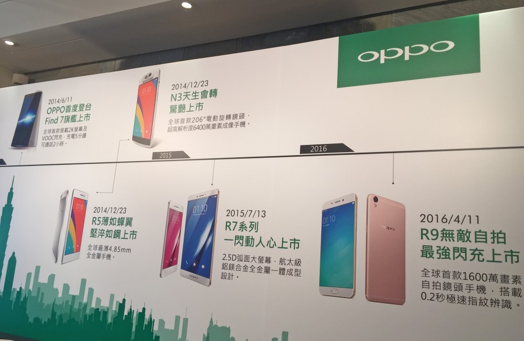 OPPO 在台兩年時間，陸續所推出的各款手機。