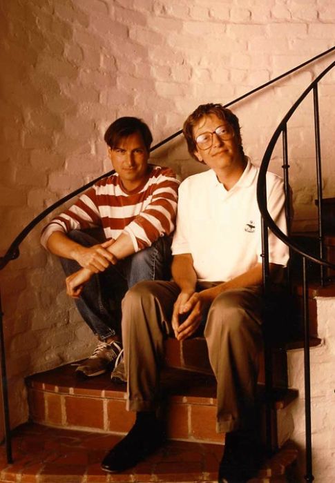 賈伯斯與比爾・蓋茲（1991年）。圖片來源：SoniaT 360. @flickr , CC Licensed 