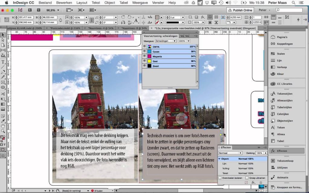 Adobe Indesign 操作介面。 圖片來源：youtube 影片截圖
