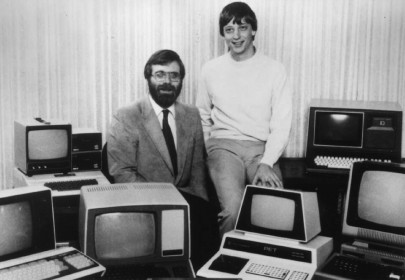 Microsoft 創辦人 Paul Allen 與 Bill Gates ，1981。 圖片來源：Cyberhades @Flickr
