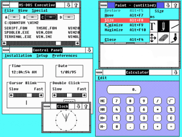 1987 年推出的 Winodws 2.0 截圖。 圖片來源：Wiki